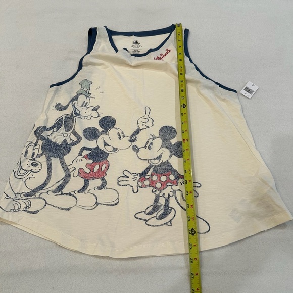 Disney Parks Cream and Blue Tank Top with Mickey and Friends Graphic - Picture 4 of 7